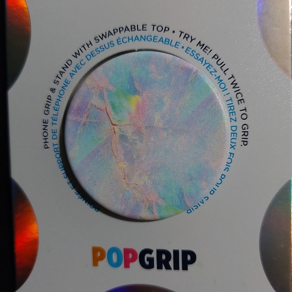 PopSockets Pop Grip | White Rainbow Unicorn Marble - Picture 2 of 3